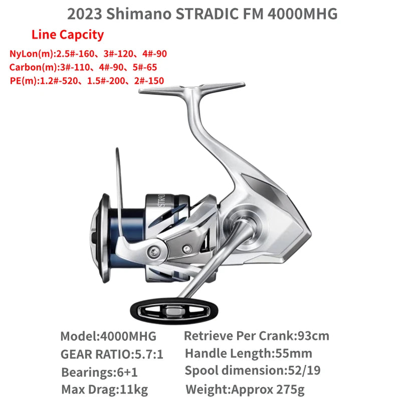 2023 Shimano STRADIC FM 1000S C2000S 2500S 2500SHG C3000 C3000HG C3000XG 3000MHG 4000MHG 4000XG C5000XG Spinning Fishing Reels