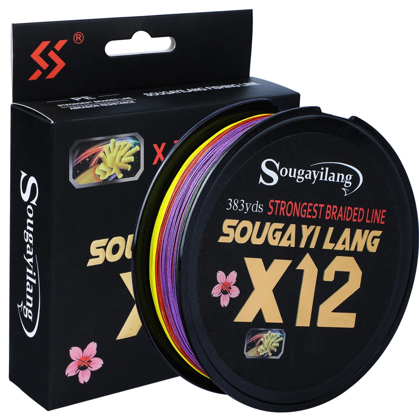 Sougayilang X12 150M 350M 550M PE Braid Fishing Line Abrasion Resistant Carp Wire for Freshwater Saltwater Fishing Gear 33-103LB