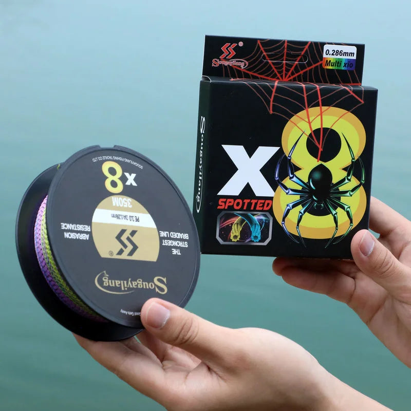 Sougayilang X8 Speckled Braided Fishing Line 150M 17-97LB Multifilament Fishing Line Super Strong PE Invisible Fishing Line