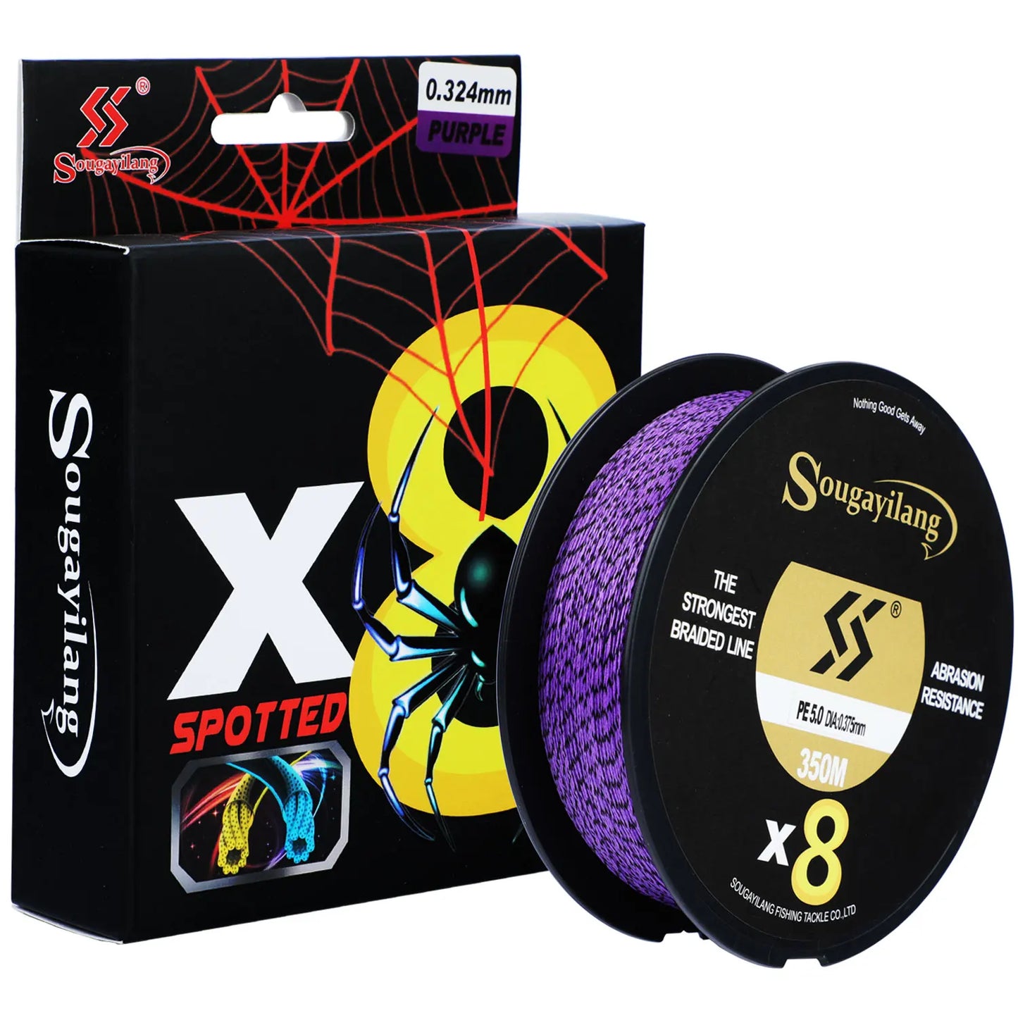 Sougayilang X8 Speckled Braided Fishing Line 150M 17-97LB Multifilament Fishing Line Super Strong PE Invisible Fishing Line