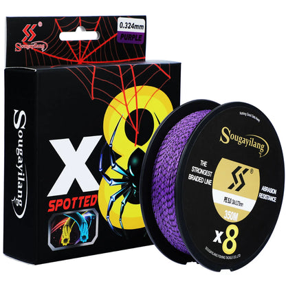 Sougayilang X8 Speckled Braided Fishing Line 150M 17-97LB Multifilament Fishing Line Super Strong PE Invisible Fishing Line