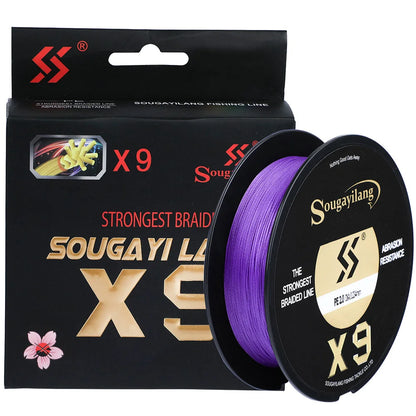 Sougayilang X9 Braided Fishing Line 550M 350M 150M 17-97LB Multifilament Fishing Line 0.128-0.405mm Super Strong PE Line Pesca