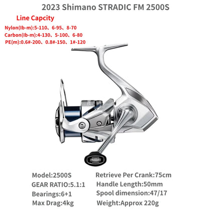 2023 Shimano STRADIC FM 1000S C2000S 2500S 2500SHG C3000 C3000HG C3000XG 3000MHG 4000MHG 4000XG C5000XG Spinning Fishing Reels