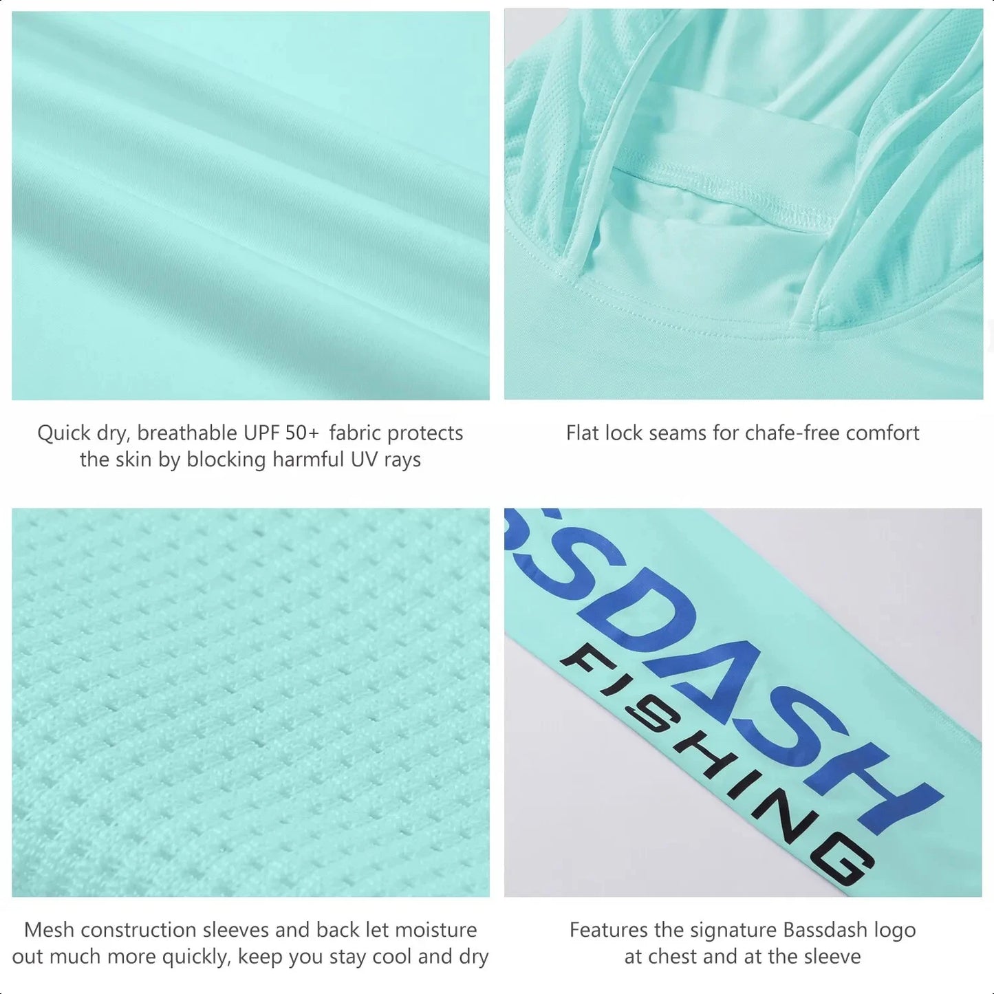 UPF 50+ Men's UV Sun Protection Long Sleeve Hooded Fishing Shirts