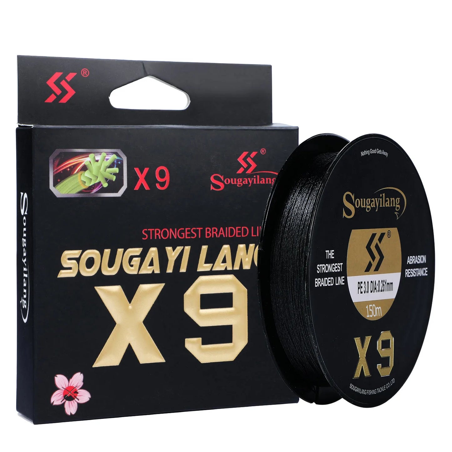 Sougayilang 9 Strands Strongest PE Fishing Line Braid 150M 350M 550M Performance Fibers 17-97LB Fishing Wire 5 Colors