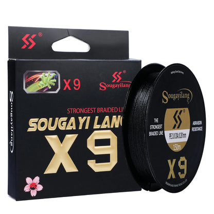 Sougayilang 9 Strands Strongest PE Fishing Line Braid 150M 350M 550M Performance Fibers 17-97LB Fishing Wire 5 Colors