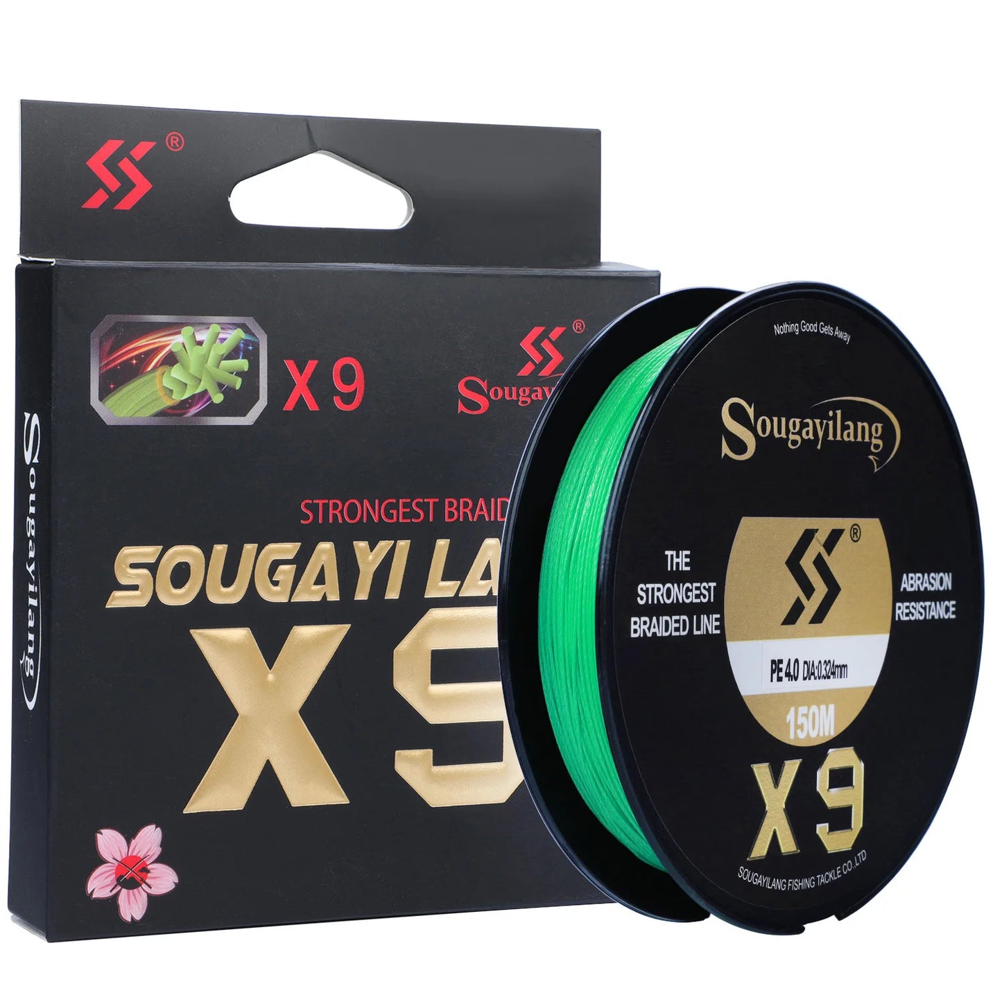 Sougayilang 9 Strands Strongest PE Fishing Line Braid 150M 350M 550M Performance Fibers 17-97LB Fishing Wire 5 Colors