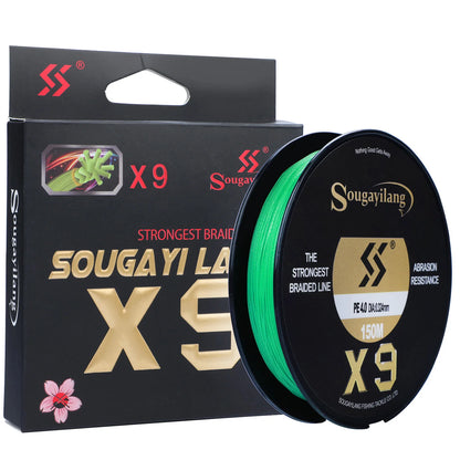 Sougayilang 9 Strands Strongest PE Fishing Line Braid 150M 350M 550M Performance Fibers 17-97LB Fishing Wire 5 Colors