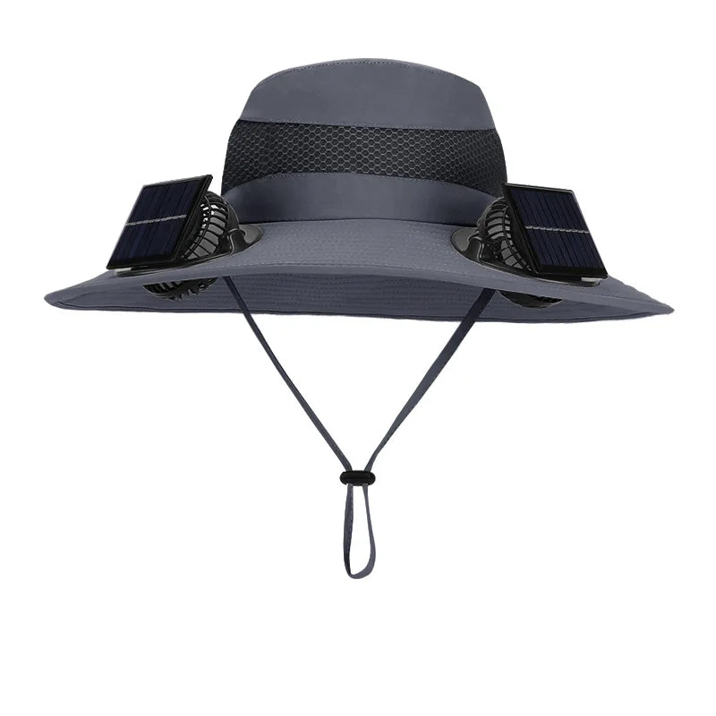 Solar Fan Hat Portable Sun Cap Summer hat USB Rechargeable Single/Dual Cooling Fan Fishing Hat Fisherman Hiking Mountaineering ﻿