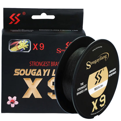 Sougayilang X9 Braided Fishing Line 550M 350M 150M 17-97LB Multifilament Fishing Line 0.128-0.405mm Super Strong PE Line Pesca