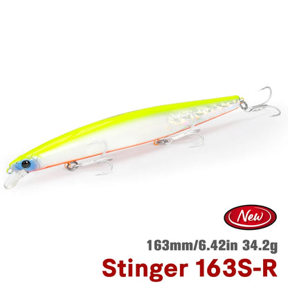 TSURINOYA STINGER 163S Ultra Long Casting Sinking Saltwater Minnow 163mm 34.2g Sea Fishing Lure Artificial Large Hard Baits