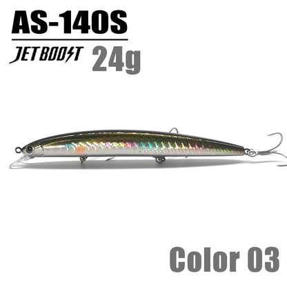 CASTFANATIC 24g 140mm Slow Sinking Minnow Jerkbait Lure AS140S Big Artificial Bait Saltwater Sea Bass Pike Fishing Free Shipping