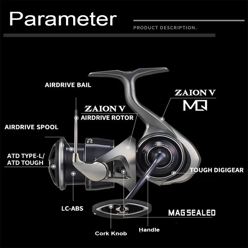 DAIWA 2025 NEW CALDIA LT/FC LT Spinning Reel Lightweight ZAION V AIRDRIVE DESIGN Fsihing Reel For Freshwater Seawater