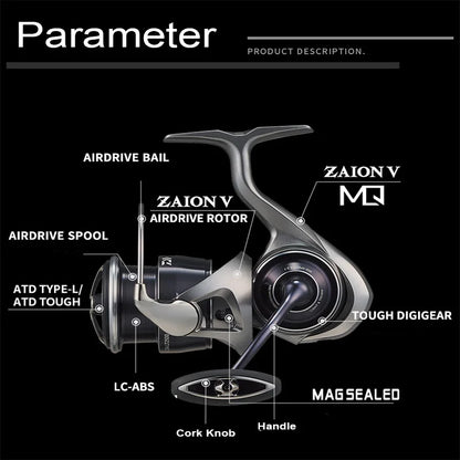 DAIWA 2025 NEW CALDIA LT/FC LT Spinning Reel Lightweight ZAION V AIRDRIVE DESIGN Fsihing Reel For Freshwater Seawater