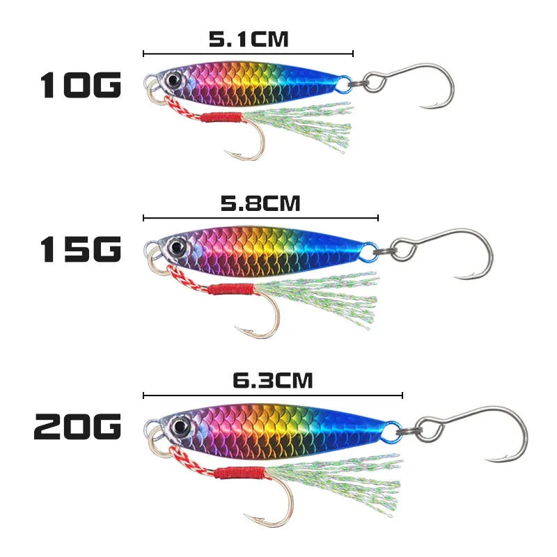YUCONG 1PX Spoon Metal Jigs 10g-15g-20g Shore Cast Slow Jigging Lure Trolling Fishing Bait Sinking Hard Wobbler Hartköder leurre
