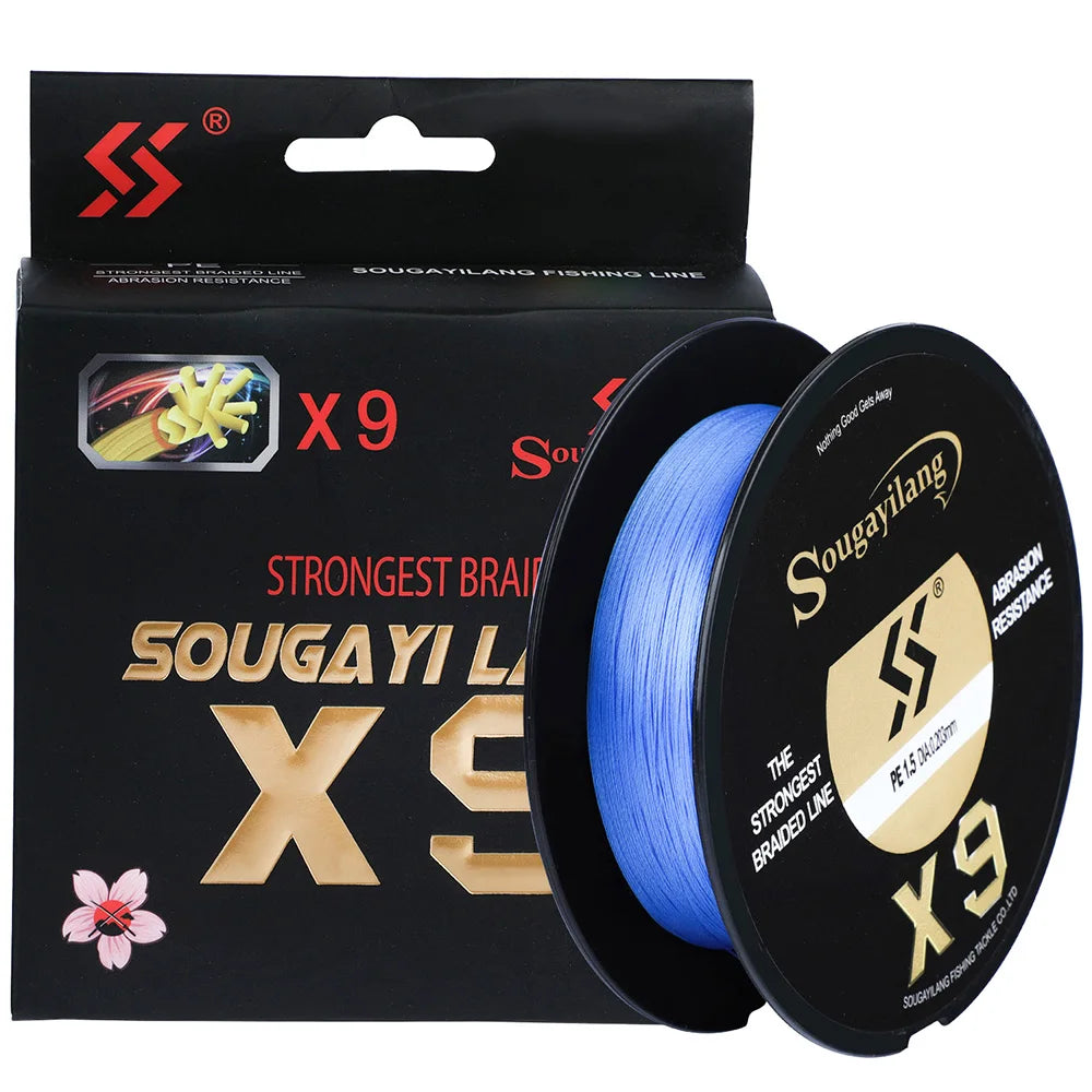 Sougayilang X9 Braided Fishing Line 550M 350M 150M 17-97LB Multifilament Fishing Line 0.128-0.405mm Super Strong PE Line Pesca