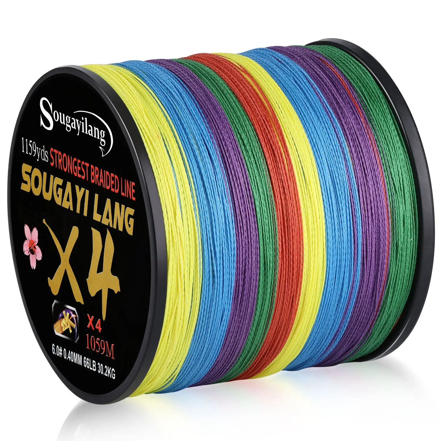 Sougayilang Braided Line 4X 100/300m 5 Colors Max Drag 66 LB Line Multifilament PE Line for Saltwater Sea Fishing Accessories