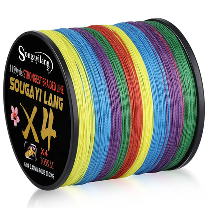 Sougayilang Braided Line 4X 100/300m 5 Colors Max Drag 66 LB Line Multifilament PE Line for Saltwater Sea Fishing Accessories