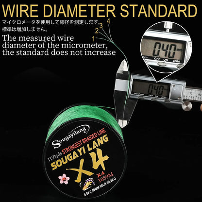 Sougayilang Fishing Line 100M 300m 4 Strands 22-88LB PE Braided Fishing Wire Multicolor Super Strong Fishing Line for Saltwater