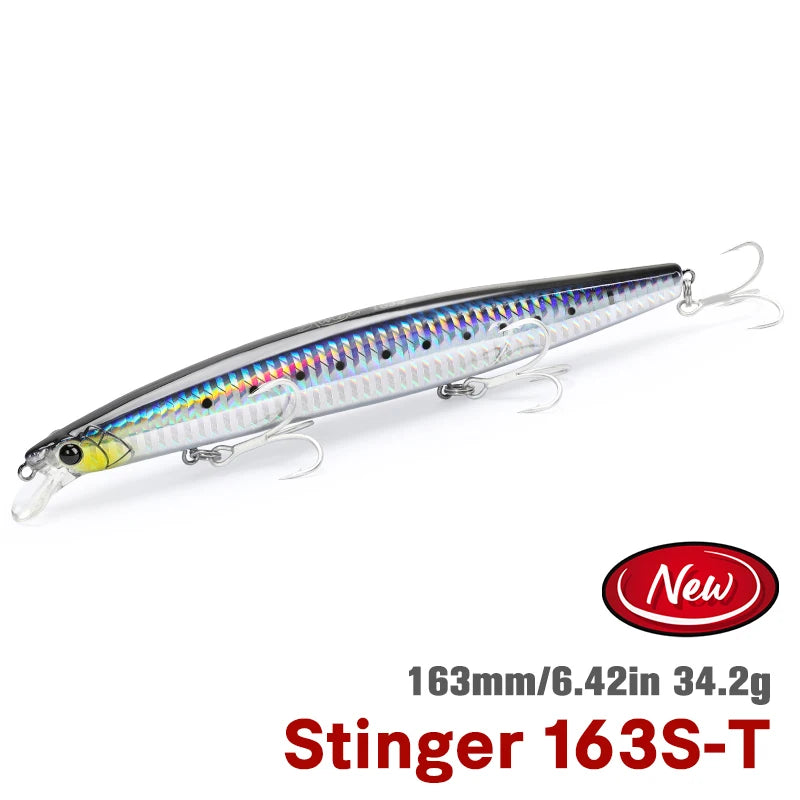 TSURINOYA STINGER 163S Ultra Long Casting Sinking Saltwater Minnow 163mm 34.2g Sea Fishing Lure Artificial Large Hard Baits