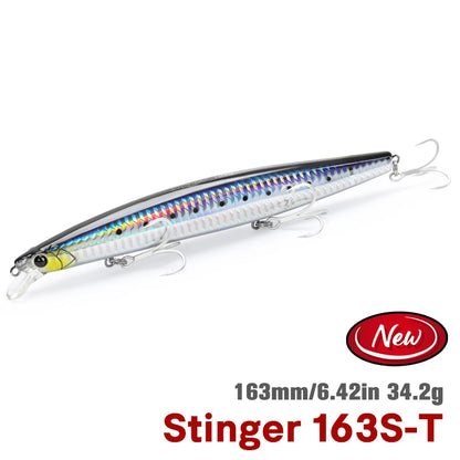 TSURINOYA STINGER 163S Ultra Long Casting Sinking Saltwater Minnow 163mm 34.2g Sea Fishing Lure Artificial Large Hard Baits