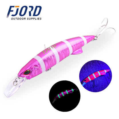 FJORD Glow UV 110mm 64g Sinking Hard Baits Fishing Lure Long Casting Sea Depth Saltwater Trolling Lures Swimbaits Fishing Items