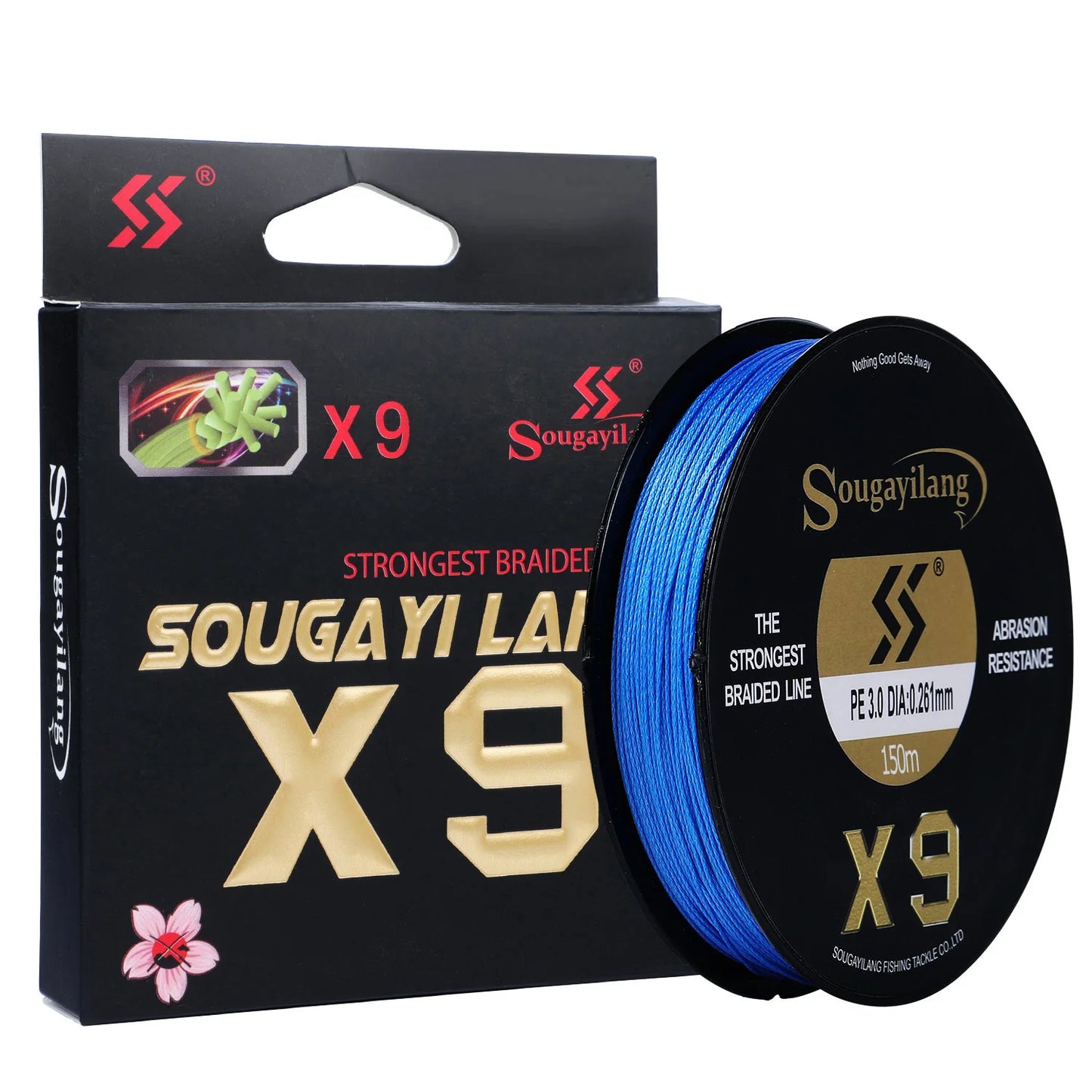 Sougayilang 9 Strands Strongest PE Fishing Line Braid 150M 350M 550M Performance Fibers 17-97LB Fishing Wire 5 Colors