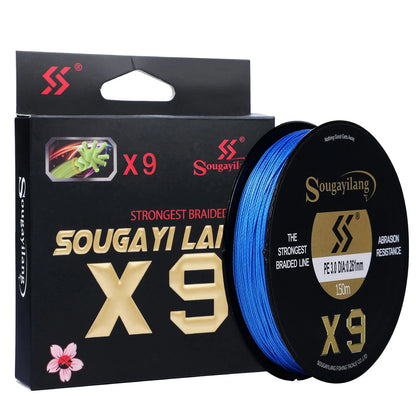 Sougayilang 9 Strands Strongest PE Fishing Line Braid 150M 350M 550M Performance Fibers 17-97LB Fishing Wire 5 Colors