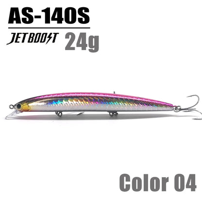 CASTFANATIC 24g 140mm Slow Sinking Minnow Jerkbait Lure AS140S Big Artificial Bait Saltwater Sea Bass Pike Fishing Free Shipping