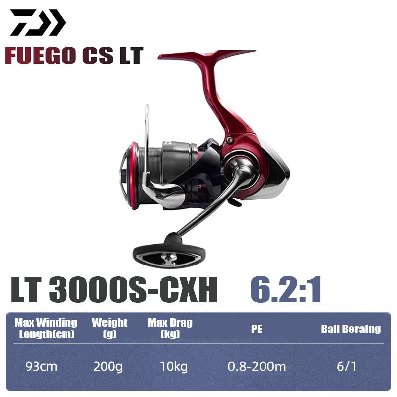 DAIWA 2025 New FUEGO CS LT Seawater Spinning Reel 5.3/5.7/6.2:1 175-325g Max Drag 12kg Long Shot Fishing Reel