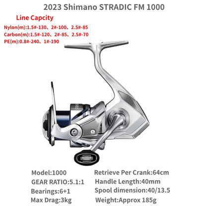 2023 Shimano STRADIC FM 1000S C2000S 2500S 2500SHG C3000 C3000HG C3000XG 3000MHG 4000MHG 4000XG C5000XG Spinning Fishing Reels