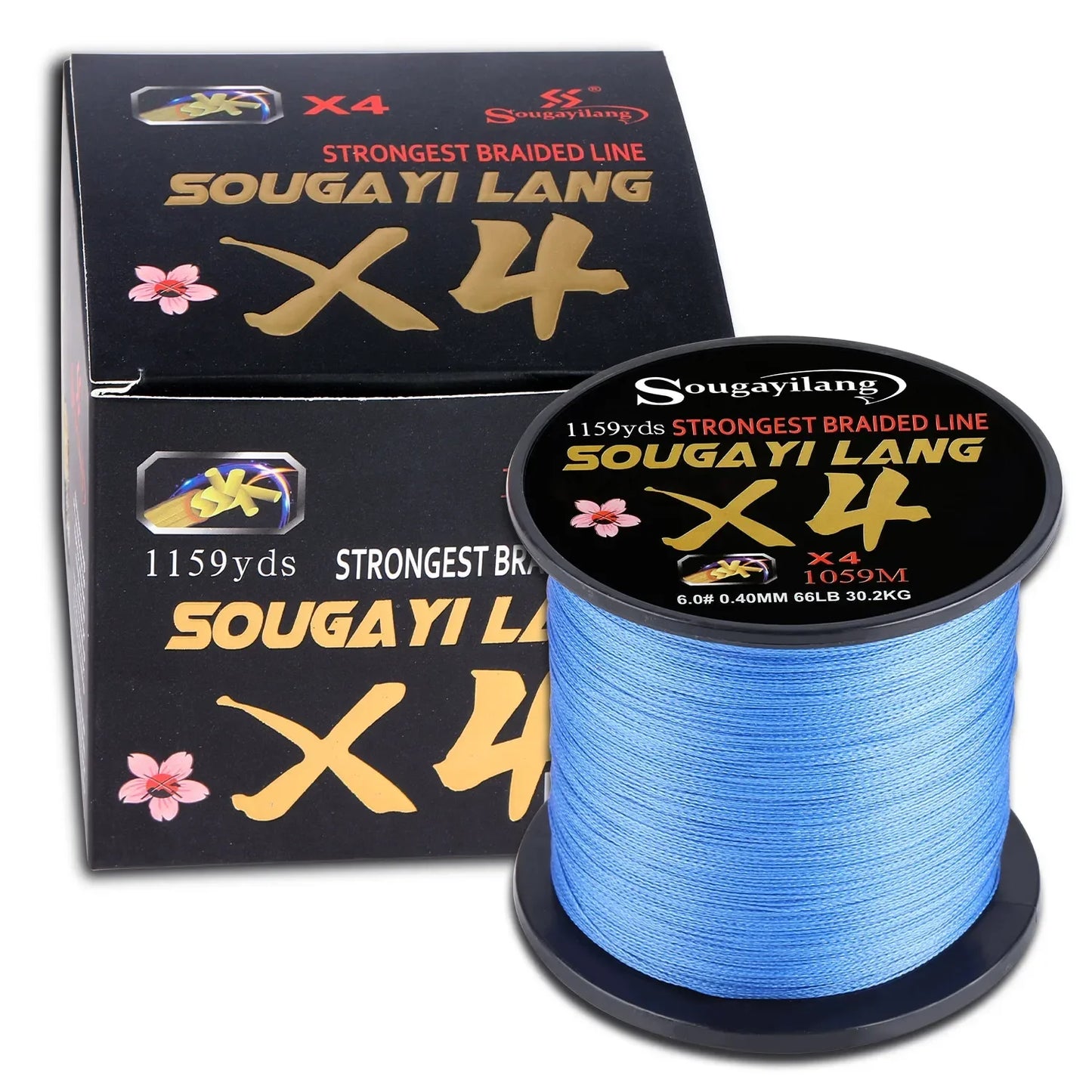 Sougayilang Fishing Line 100M 300m 4 Strands 22-88LB PE Braided Fishing Wire Multicolor Super Strong Fishing Line for Saltwater