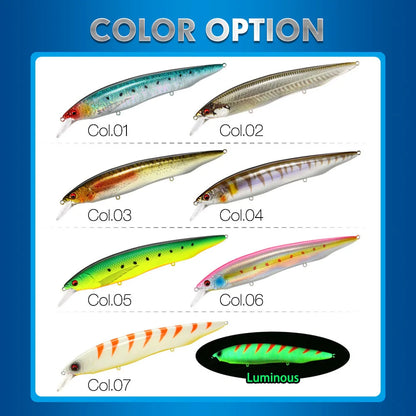 FSTK kanata Jerkbait 160mm 30g  Sinking Minnow Deep Floating Bass Fishing Lure Casting Trolling Tungaten Weight Fishing Lures