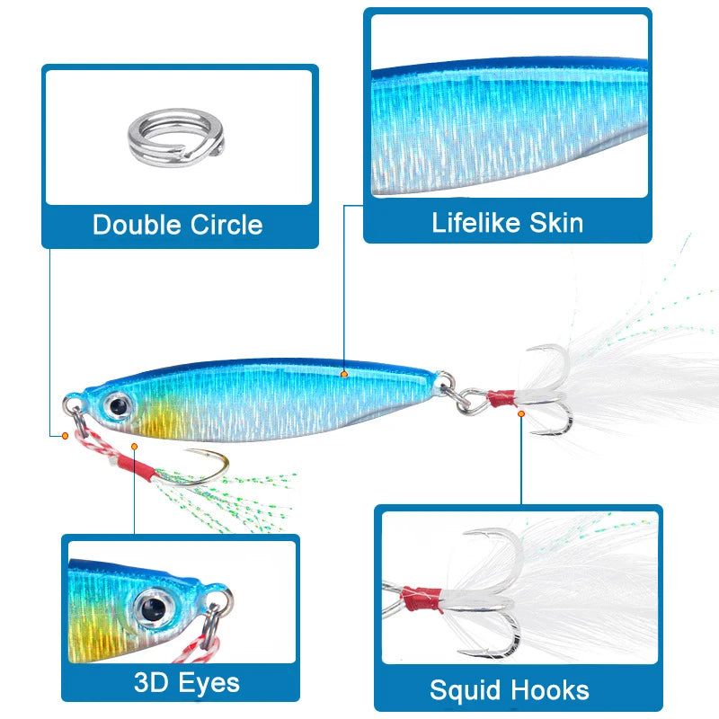 1 PC Fishing Lure VIB Sinking Long Shoot Wobbler Fishing Bait 7/10/15/20g Ocean River Hard Metal Artificial Vibration Bait