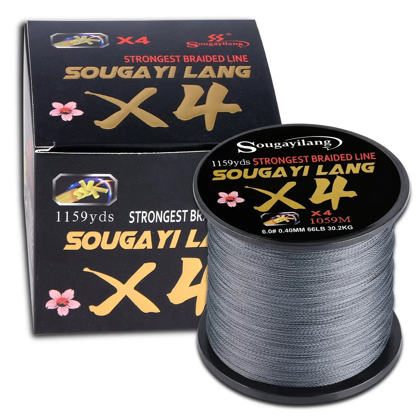 Sougayilang Fishing Line 100M 300m 4 Strands 22-88LB PE Braided Fishing Wire Multicolor Super Strong Fishing Line for Saltwater