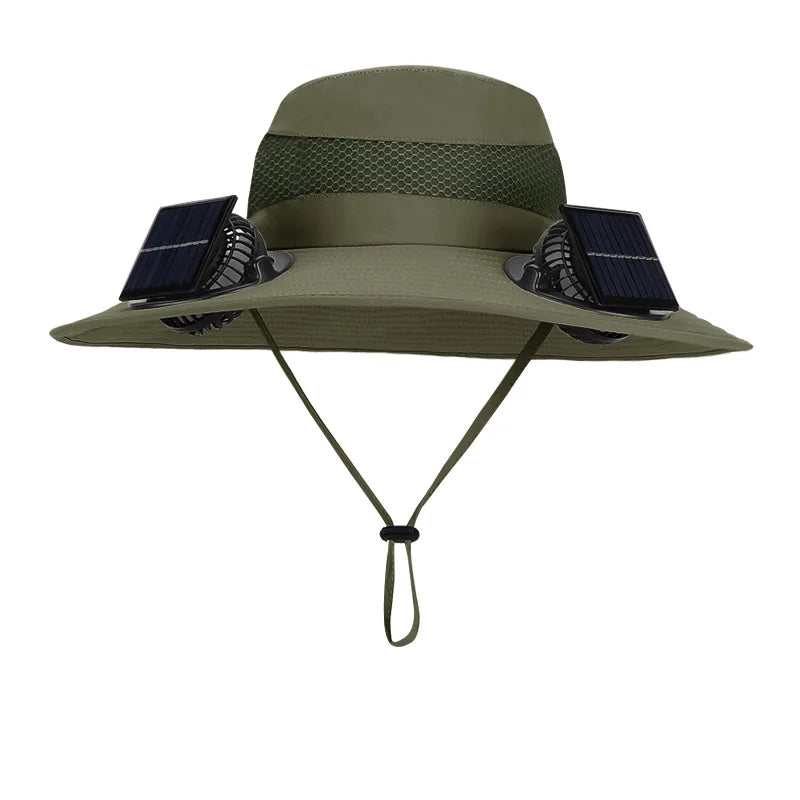 Solar Fan Hat Portable Sun Cap Summer hat USB Rechargeable Single/Dual Cooling Fan Fishing Hat Fisherman Hiking Mountaineering ﻿
