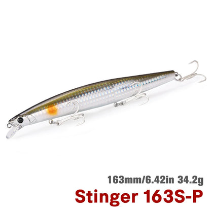 TSURINOYA STINGER 163S Ultra Long Casting Sinking Saltwater Minnow 163mm 34.2g Sea Fishing Lure Artificial Large Hard Baits