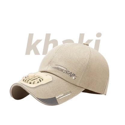 Fan Cooling Baseball Cap Sun Visors Outdoor Sport Cap Summer Breathable Sunscreen Hat For Women Men Camping Hiking Travel