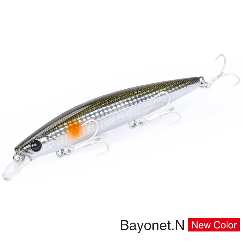 TSURINOYA 135S Ultra Long Casting Sea Fishing Lure Sinking Minnow 135mm 26.4g BAYONET Seabass Saltwater Tungaten Weight Hard Bai