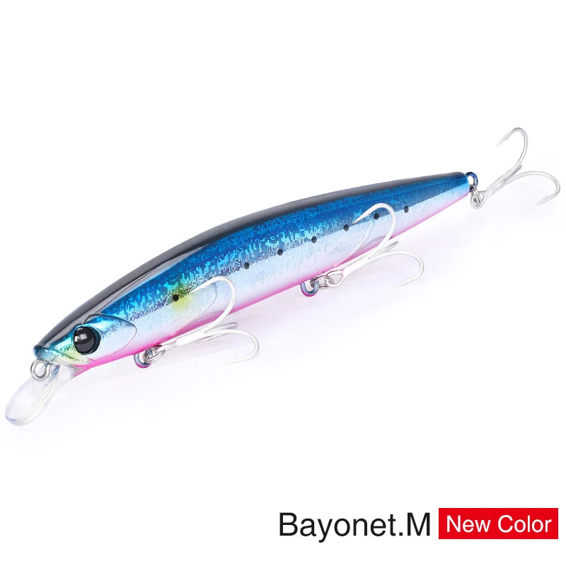 TSURINOYA 135S Ultra Long Casting Sea Fishing Lure Sinking Minnow 135mm 26.4g BAYONET Seabass Saltwater Tungaten Weight Hard Bai